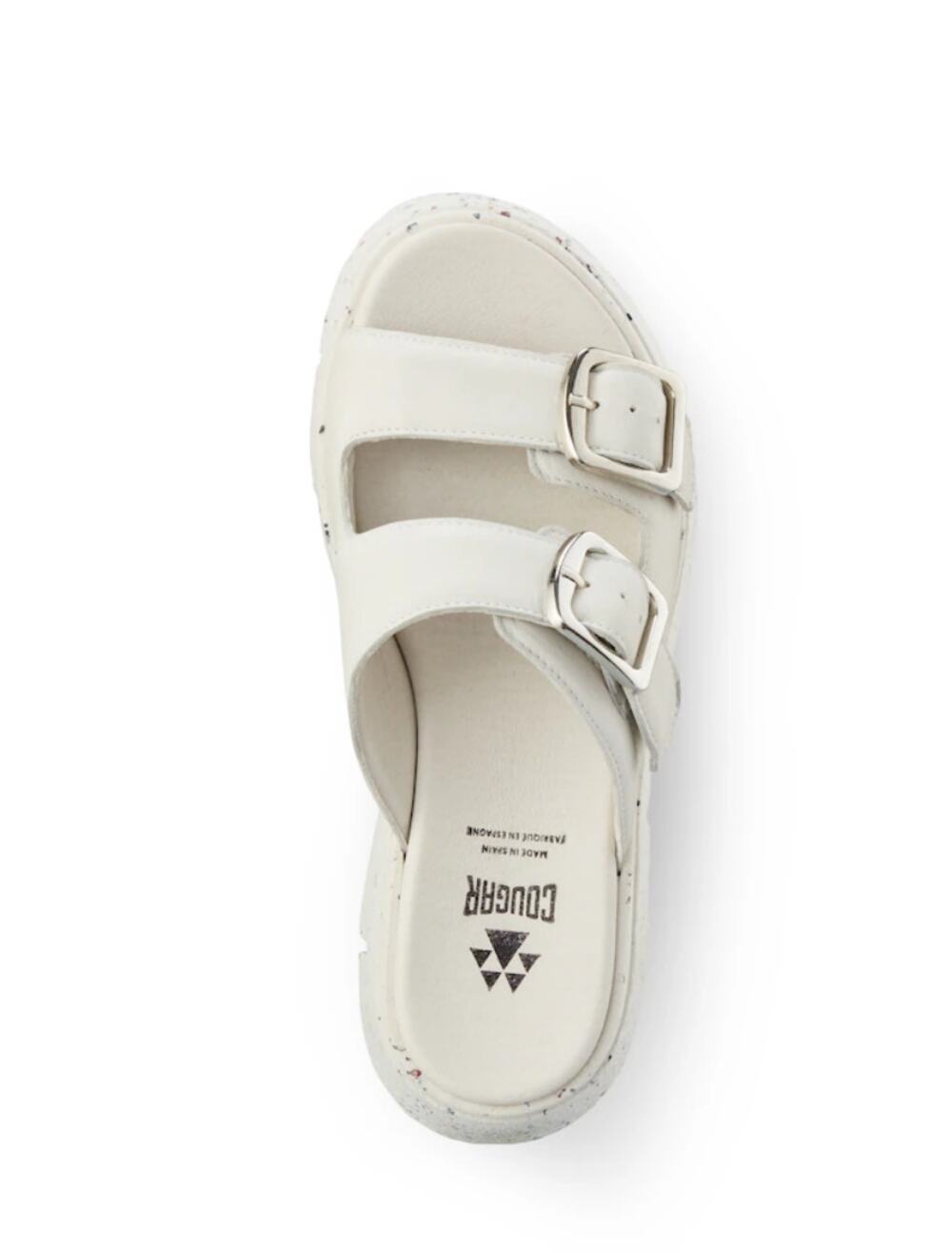 Cougar 'Luxmotion' Piera Women's 7.5 Double Strap Buckle Slide Sandal White Ice